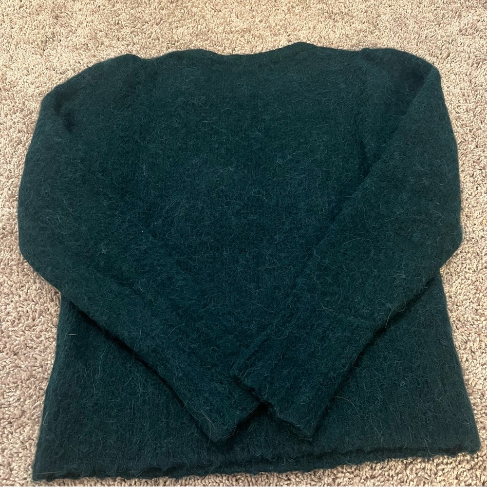 {J.Crew} Teal Alpaca Merino Wool Crew Neck Sweater - Picture 5 of 7